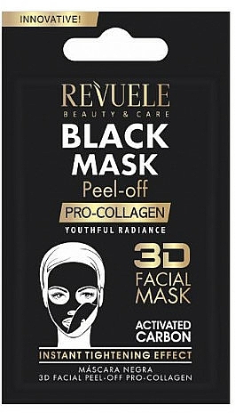 Gesichtsmaske Prokollagen - Revuele Black Mask Peel Off Pro-Collagen (Probe) — Bild N1