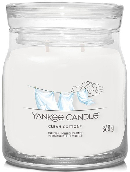 Duftkerze im Glas Clean Cotton mit 2 Dochten - Yankee Candle Singnature — Bild N1