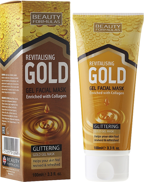 Revitalisierende Gesichtsgel-Maske mit Kollagen - Beauty Formulas Gold Gel Facial Mask