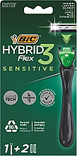 Düfte, Parfümerie und Kosmetik Rasierer Flex 3 Hybrid Sensitive mit 2 Ersatzklingen - Bic