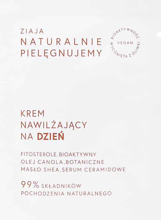 Feuchtigkeitsspendende Creme für den Tag - Ziaja Day Moisturizing Cream (Probe)  — Bild N1