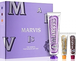 Zahnpflegeset - Marvis The Sweets Toothpaste Gift Set (Zahnpasta 85ml + Zahnpasta 2x10ml) — Bild N1