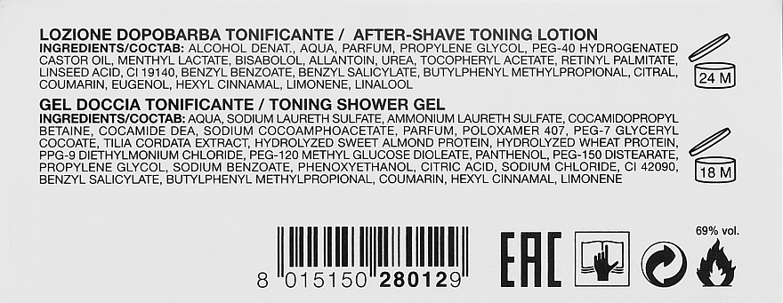 Gesichts- und Körperpflegeset für Männer - Collistar Uomo Toning Set ((After Shave Lotion 100ml + Tonisierendes Duschgel 30ml) — Bild N3