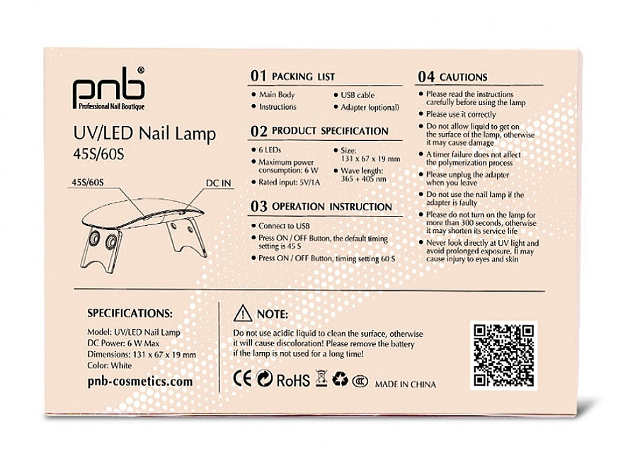 Lampe für Maniküre - PNB UV/LED Mini Lamp 6W  — Bild N4