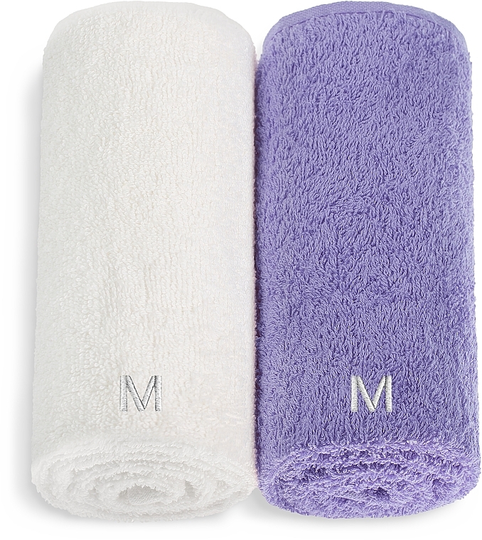 Gesichtstücher-Set weiß und lila Twins - MAKEUP Face Towel Set Lilac + White  — Bild N1
