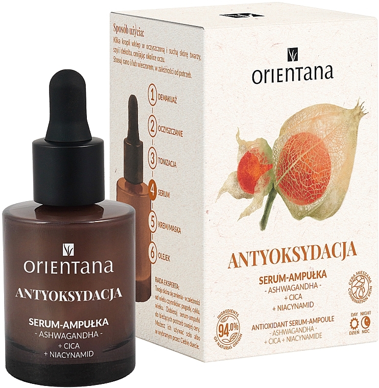 Gesichtsserum mit Antioxidantien  - Orientana Ashwagandha Cica Niacinamide Antioxidant Serum-Ampoule  — Bild N1