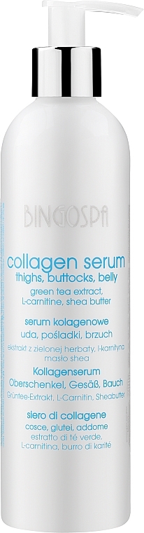 Kollagenserum gegen Cellulite mit Grüntee-Extrakt, L-Carnitin und Sheabutter - BingoSpa Serum Collagen