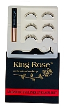 Düfte, Parfümerie und Kosmetik Set Magnetische Wimpern 3 Paare mit Applikator und magnetischem Eyeliner 2085 - King Rose