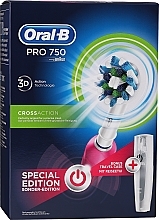Düfte, Parfümerie und Kosmetik Set - Oral-B Pro 750 Cross Action White Pink (toothbrush/1pc + case/1pc)