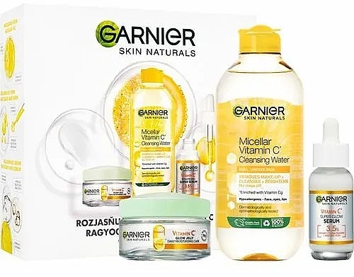 Gesichtsgel Vitamin Gesichtspflegeset (Mizellenwasser 30ml) + 50ml Garnier Naturals C + Skin 400ml Gesichtsserum -