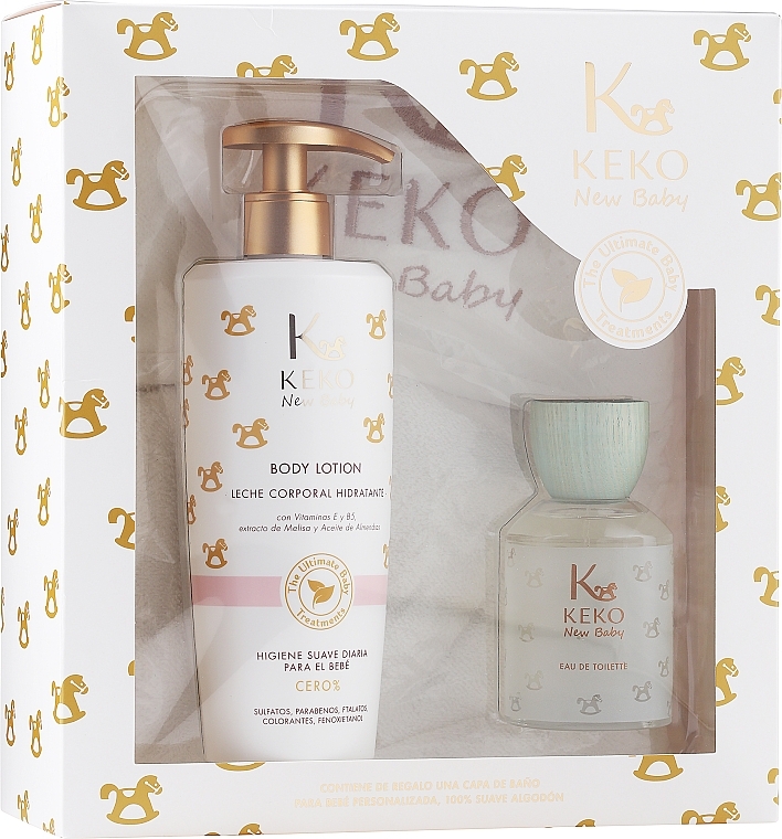 Keko New Baby The Ultimate Baby Treatments - Duftset (Körperlotion 500 ml + Handtuch 1 St. + Eau de Toilette 100 ml)  — Bild N2