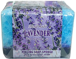 Düfte, Parfümerie und Kosmetik Handgemachte Peeling-Seife mit Lavendelöl - Aroma Essence Peeling Soap-Sponge “Lavender”