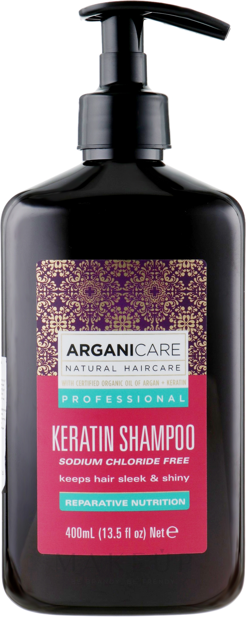Pflegendes Shampoo mit Keratin für alle Haartypen - Arganicare Keratin Shampoo — Bild 400 ml