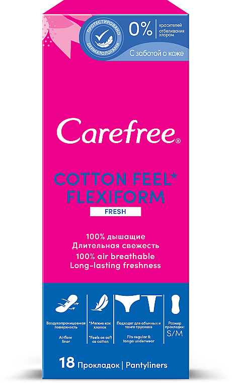 Hygienische Slipeinlagen 18 St. - Carefree Cotton FlexiForm — Bild N1