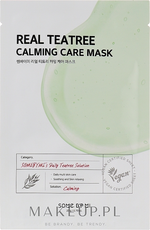 GESCHENK! Beruhigende Gesichtsmaske mit grünem Tee - Some By Mi Real Tea Tree Calming Care Mask  — Bild N1