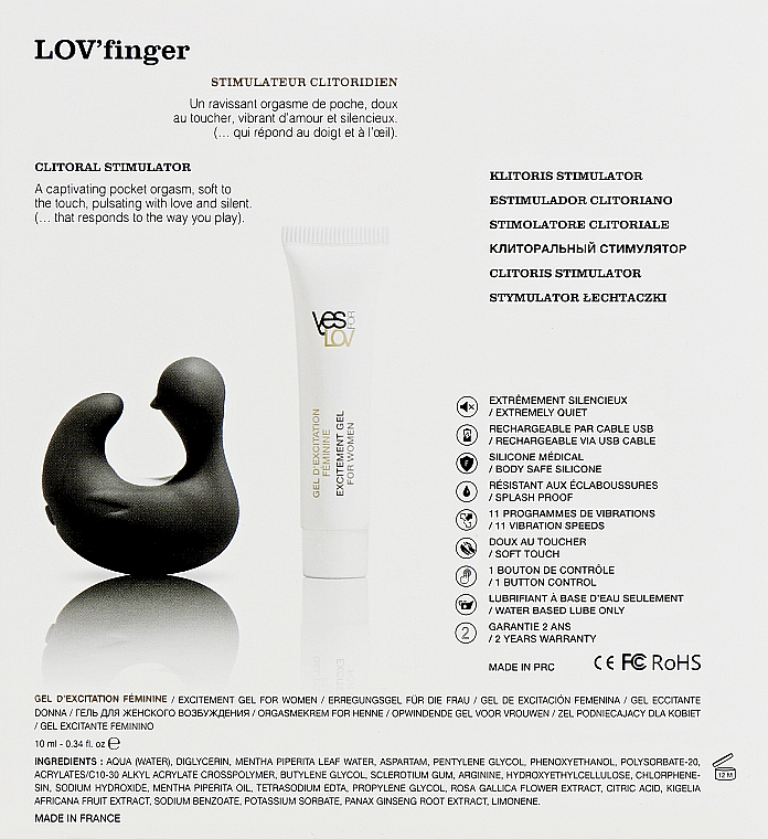 Vibrationsring und Gel-Gleitmittel - YESforLOV Lov Finger Set — Bild N3