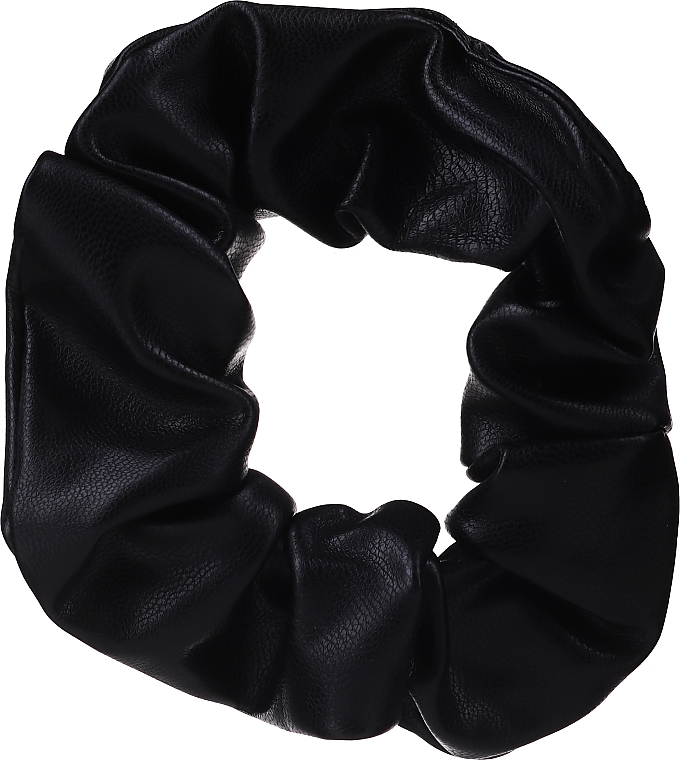 Scrunchie-Haargummi 23897 aus Ökoleder schwarz - Top Choice — Bild N1