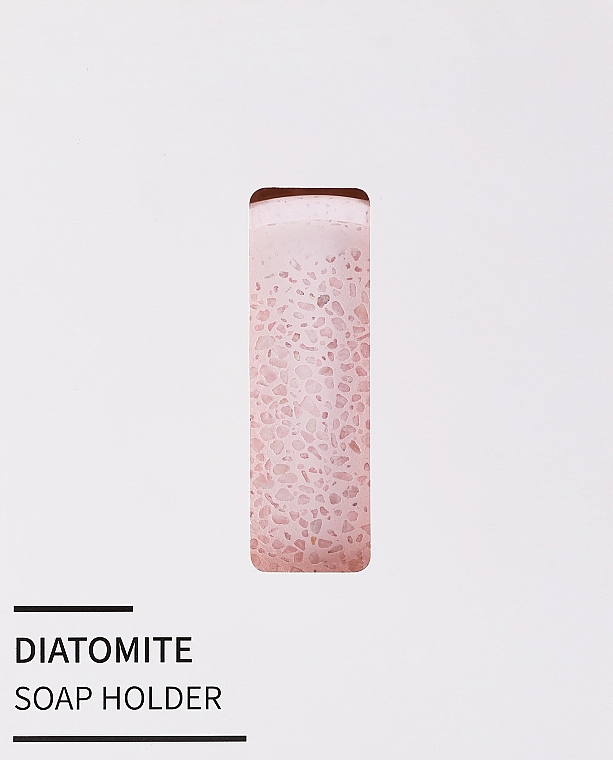 Seifenschale aus Kieselgur rund rosa mit Kieselsteinen - Yeye — Bild N2