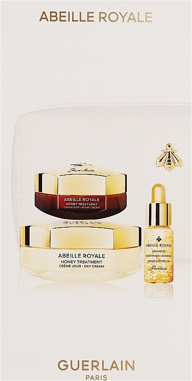 Set - Guerlain Abeille Royale Honey Treatment Age-Defying Programme (Gesichtsöl 15ml + Tagescreme 50ml + Nachtcreme 15ml + Kosmetiktasche) — Bild N3