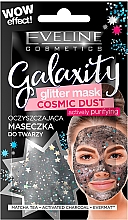 Düfte, Parfümerie und Kosmetik Intensiv reinigende Gesichtsmaske mit Matcha-Tee und Aktivkohle und Glitzerpartikeln - Eveline Cosmetics Galaxity Glitter Mask