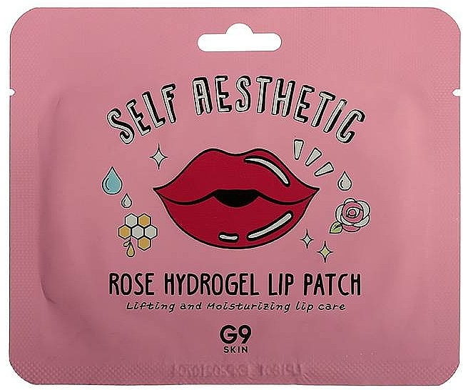 Feuchtigkeitsspendende Hydrogel-Lippenpatches mit Rosenwasser und Lifting-Effekt - G9Skin Self Aesthetic Rose Hydrogel Lip Patch — Bild N1