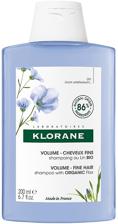 Volumen-Shampoo für dünnes Haar mit Bio-Flachsextrakt - Klorane Volume -Fine Hair with Organic Flax — Bild N1