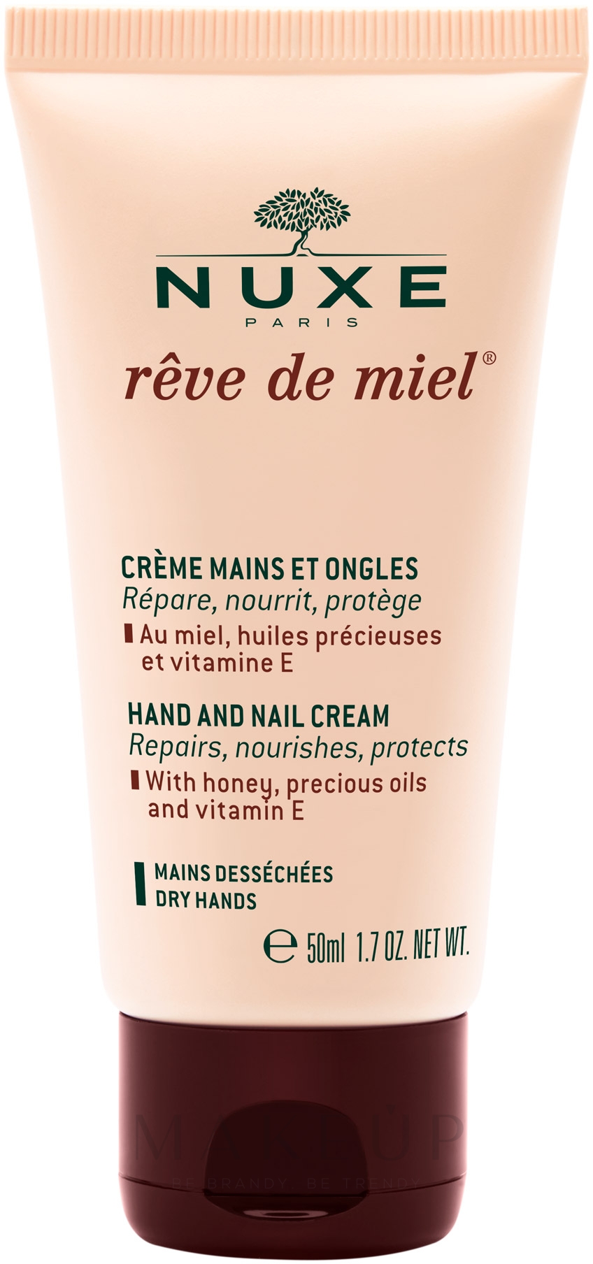 Reparierende, nährende und schützende Hand- und Nagelcreme mit Honig, wertvollen Ölen und Vitamin E - Nuxe Reve de Miel Hand And Nail Cream — Bild 50 ml