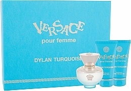 Düfte, Parfümerie und Kosmetik Versace Dylan Turquoise pour Femme - Duftset (Eau de Toilette 50ml + Körpergel 50ml + Duschgel 50ml)
