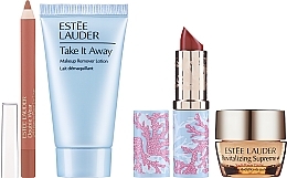 Estee Lauder (Make-up Entferner 30ml + Creme 7ml + Lippenkonturenstift + Lippenstift + Kosmetiktasche) - GESCHENK! Kosmetiktasche mit Füllung — Bild N2