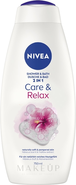 Körper Duschgel mit Malvenextrakt und Hibiskus-Duft - NIVEA Shower & Bath Care & Relax — Bild 750 ml