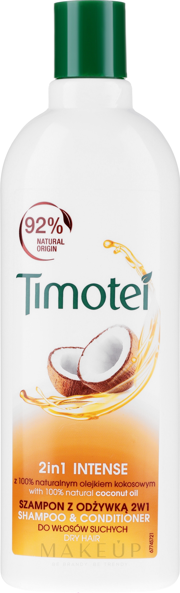 2in1 Shampoo & Conditioner für trockenes Haar mit Bio Kokosöl - Timotei 2in1Intense Shampo & Conditioner — Foto 400 ml