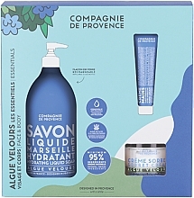 Düfte, Parfümerie und Kosmetik Gesichtspflegeset - Compagnie De Provence Algue Velours Ultra-Hydrating Essentials Set (Seife 495ml + Gesichtscreme 50ml + Creme 30ml)