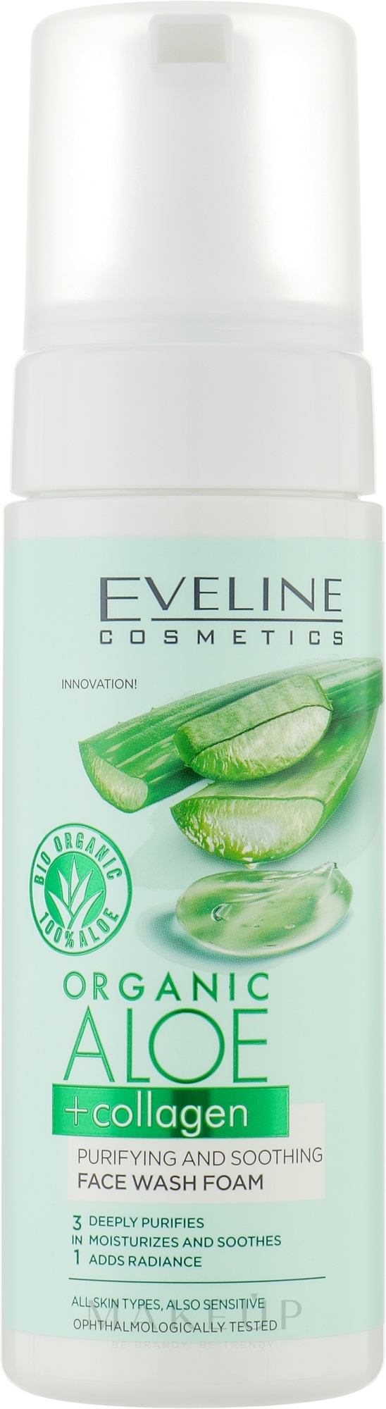 Waschschaum - Eveline Cosmetics Organic Aloe + Collagen — Bild 150 ml