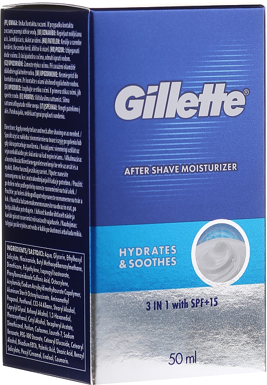 Feuchtigkeitsspendender After Shave Balsam 3in1 - Gillette Pro Instant Hydration After Shave Balm SPF15 for Men