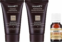 Haarpflegeset - Saryna Key Pure African Shea Butter (Regenerierende Haaemaske 40ml + Pflegendes Haarshampoo 40ml + Haaröl 10ml) — Bild N2