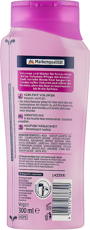 Silikonfreies Shampoo für mehr Volumen - Balea Shampoo Volumen — Bild N3