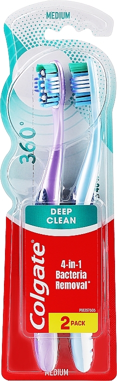 Zahnbürste mittel violett und blau 2 St. - Colgate — Bild N1