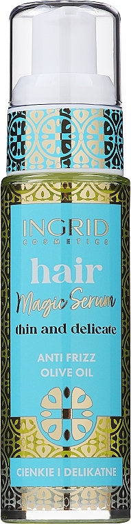 Serum für glänzendes und leicht kämmbares Haar mit Olivenöl - Ingrid Cosmetics Vegan Hair Serum Olive Oil Anti Frizz — Bild N3