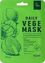 Düfte, Parfümerie und Kosmetik Tuchmaske für das Gesicht mit Kohlblattextrakt - Yadah Daily Vege Mask Cabbage