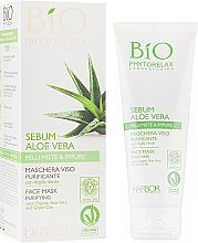 Reinigende Gesichtsmaske für gemische Haut mit Aloe Vera und grüner Tonerde - Phytorelax Laboratories Bio Phytorelax Sebum Aloe Vera Face Mask — Bild N1