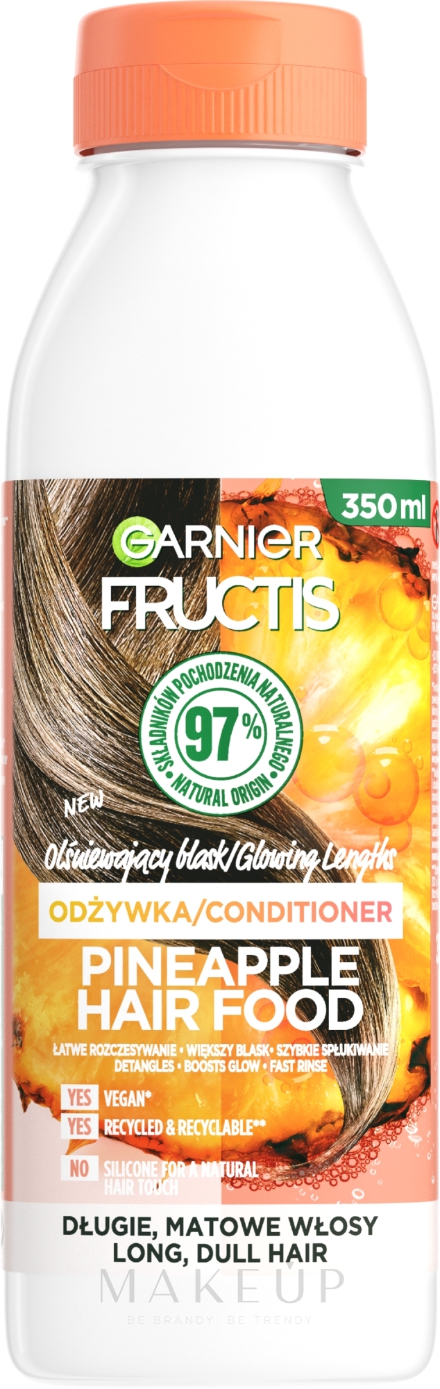 Balsam für langes und stumpfes Haar mit Ananas - Garnier Fructis Hair Food Pineapple Conditioner — Bild 350 ml
