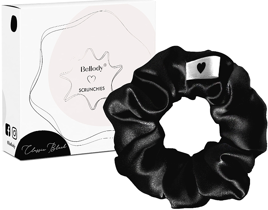 Scrunchie-Haargummi classic black 1 St. - Bellody Original Silk Scrunchie — Bild N1