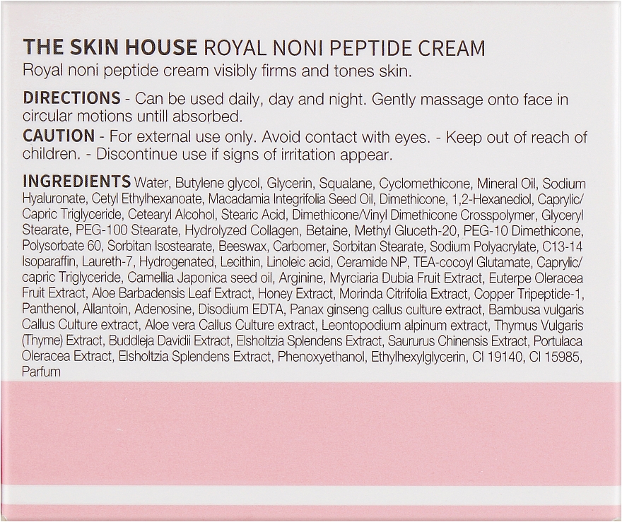 Intensiv straffende Anti-Falten Gesichtscreme mit Peptiden und Noni-Extrakt - The Skin House Royal Noni Peptide Cream — Bild N3