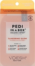 4-stufige Tangerine Twist Fußpflege - Voesh Deluxe Pedicure Tangerine Twist Pedi In A Box 4in1 (1. Meer Badesalz, 2. Zuckerpeeling, 3. Schlammmaske, 4. Massagebutter)(35g) — Bild N1