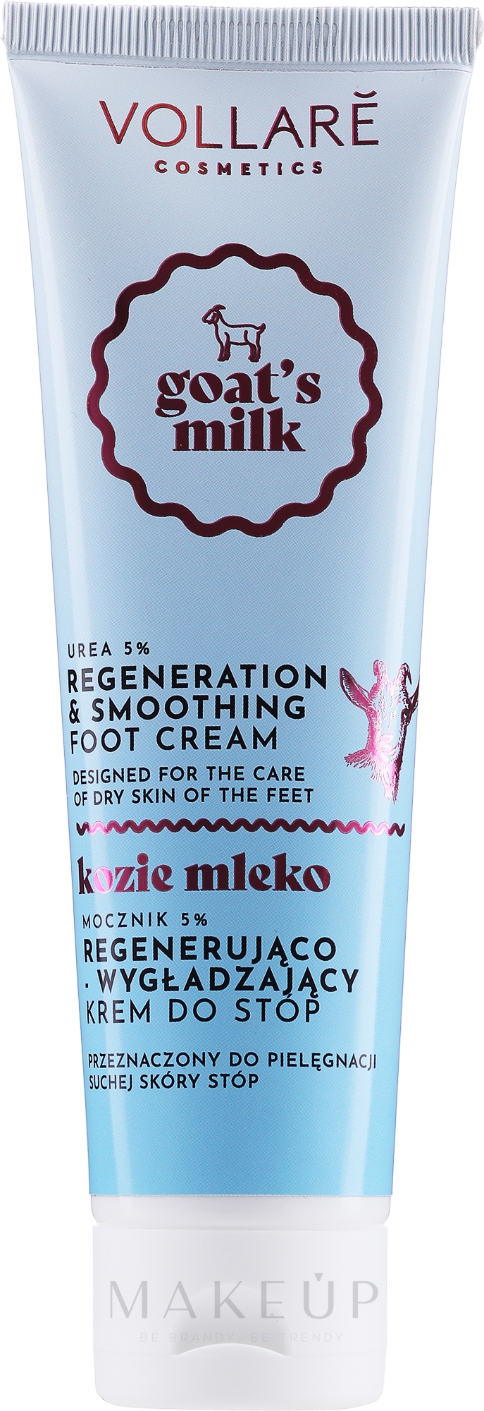 Regenerierende Fußcreme mit Ziegenmilchproteine - Vollare Goat's Milk Regenerating & Smoothing Foot Cream — Bild 100 ml