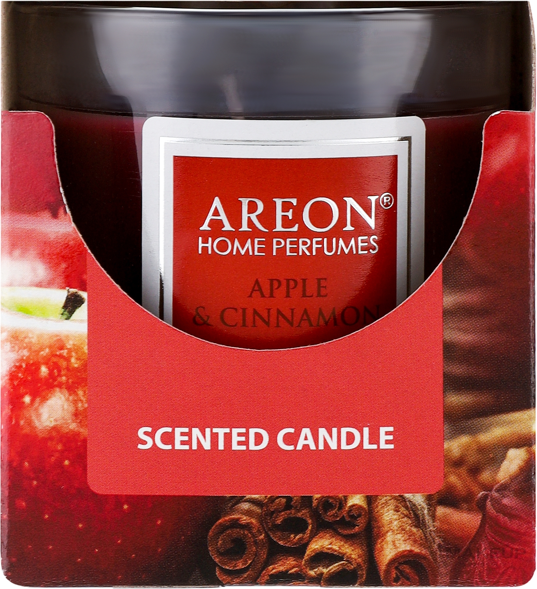Duftkerze im Glas Apfel und Zimt - Areon Home Perfumes Apple & Cinnamon Scented Candle  — Bild 120 g