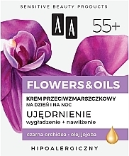Straffende Tages- und Nachtcreme gegen Falten 55+ - AA Flowers & Oils Night And Day Cream — Bild N1