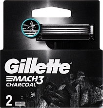 Ersatzklingen für Rasierer mit Aktivkohle - Gillette Mach-3 Charcoal — Bild N1