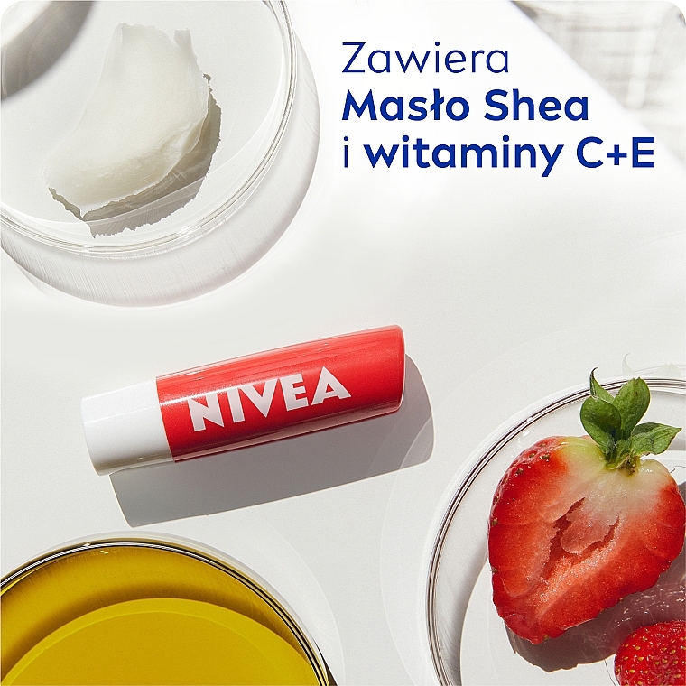 Lippenbalsam "Srawberry Shine" - NIVEA Lip Care Fruity Shine Strawberry Lip Balm — Bild N7