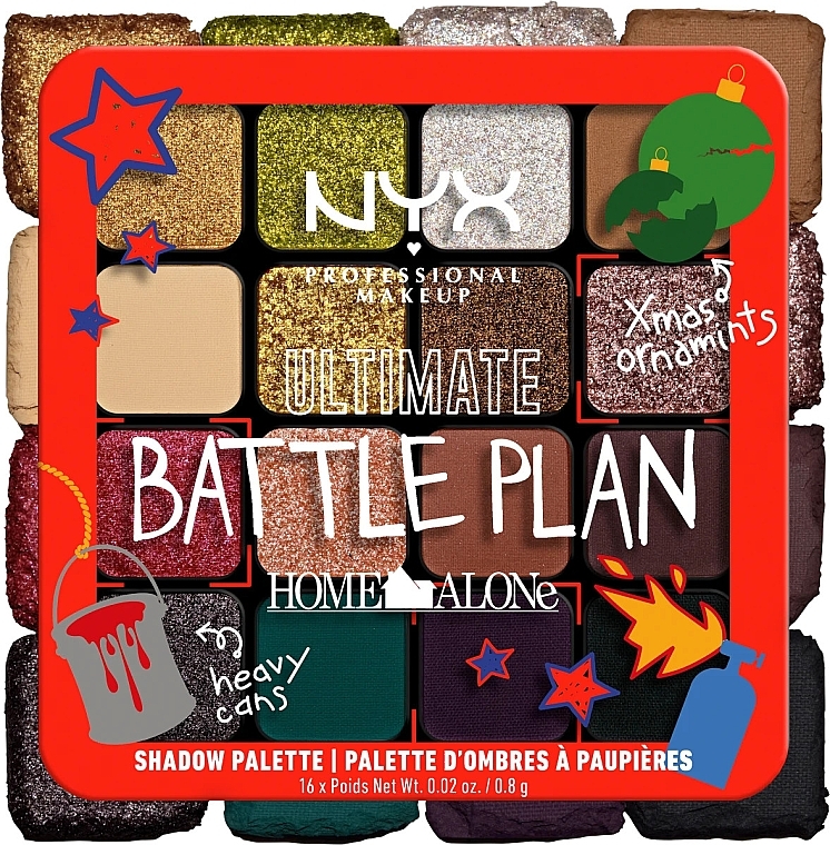 Lidschattenpalette, 16 Nuancen - NYX Professional Makeup Home Alone Ultimate Battle Plan Shadow Palette — Bild N4